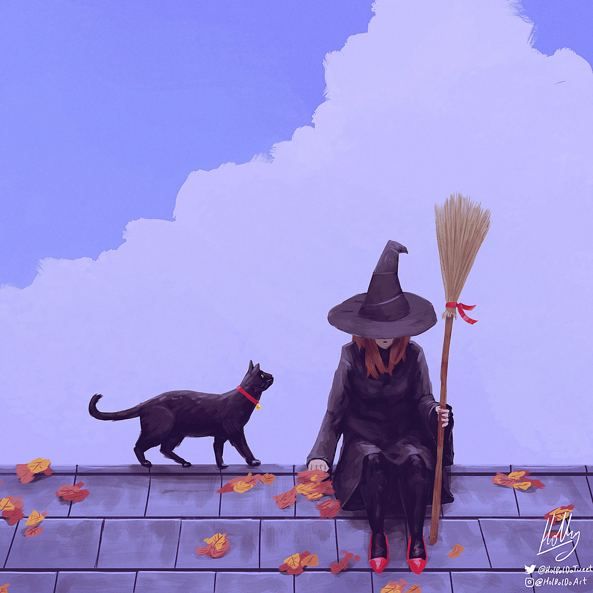 Sad Witch on the Roof