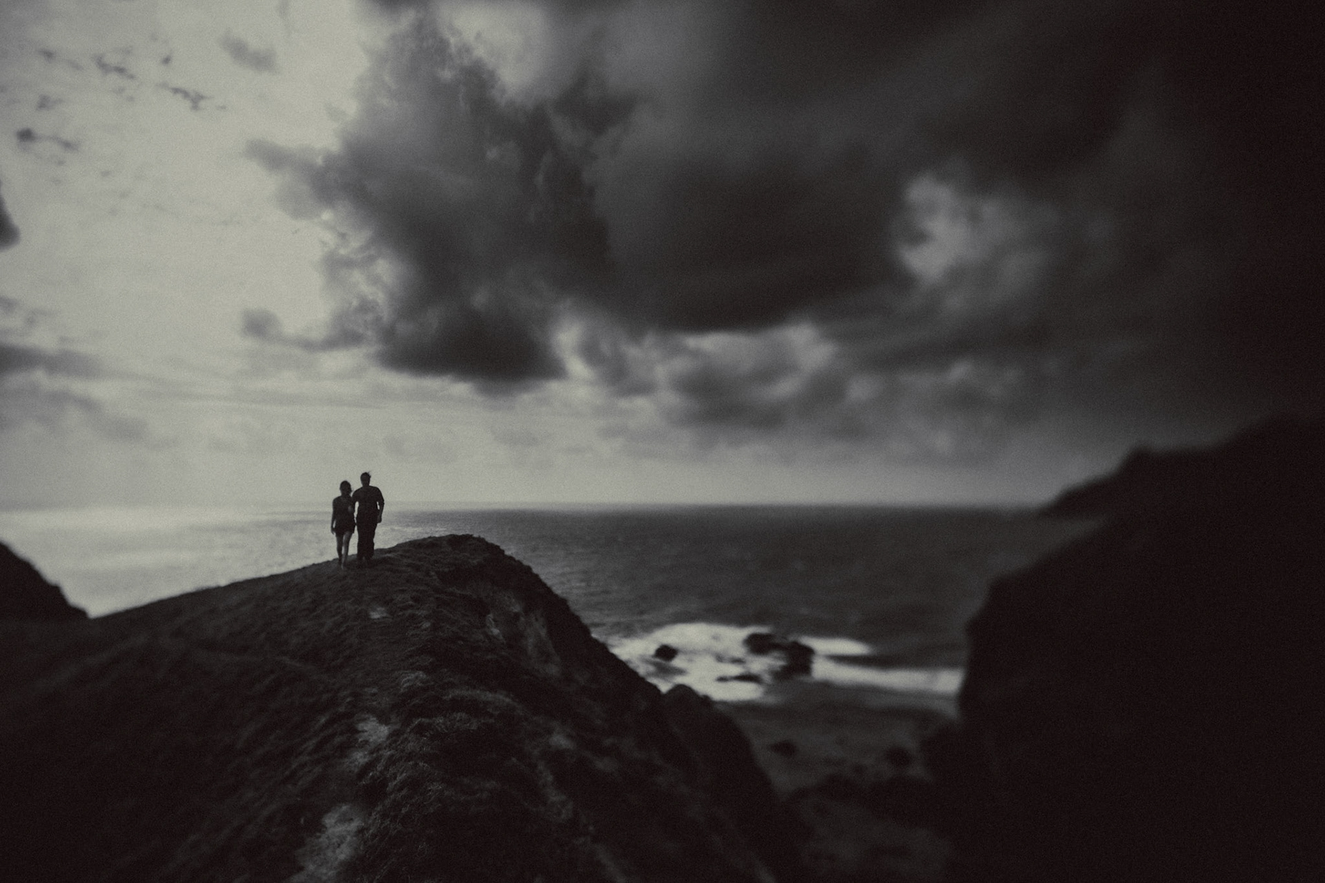 Adventure couple portraits at Chamantad-Tinayan Viewpoint overlooking the Luzon Strait in Sabtang, Batanes, Philippines, Southeast Asia, November 2014, Canon EOS 6D.