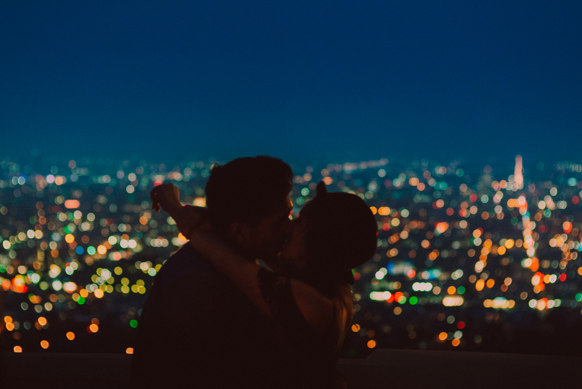 City lights of LA from Griffith Observatory, Los Angeles, California, USA, July 2018, Leica M.