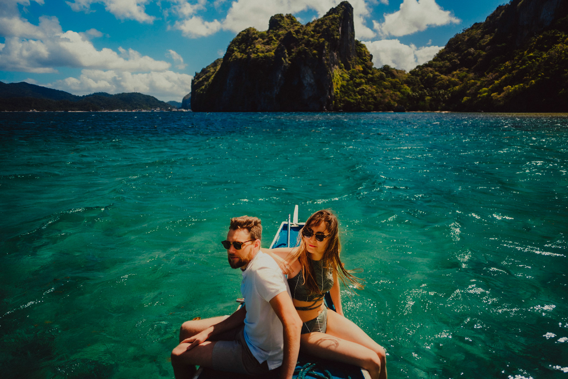 An island hopping tour with a travel couple on their honeymoon, Bukal Island, El Nido, Palawan, Philippines, Southeast Asia, February 2019, Sony A7III.