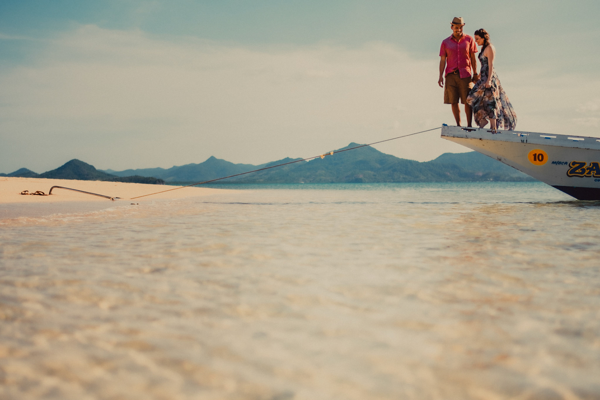 Chill couple photos on the sandbar behind Lagen Island, from Peter &amp; Alexis' adventure pre wedding in El Nido, Palawan, Philippines, Southeast Asia, April 2018, Sony A7SII
