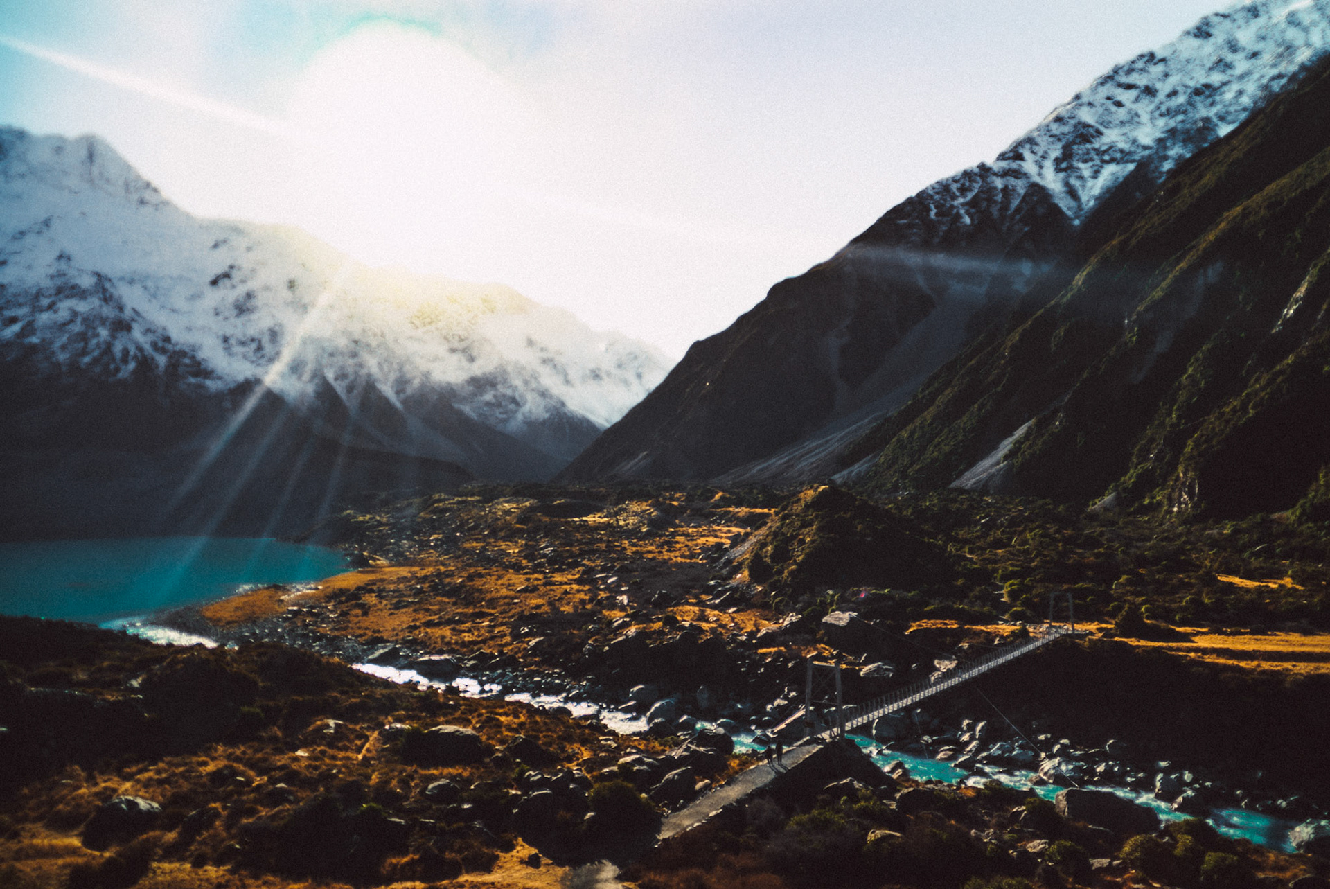 A landscape photo of Lake Muller Lookout and Hooker Valley track, Canterbury, New Zealand, June 2017, Sony A7SII.