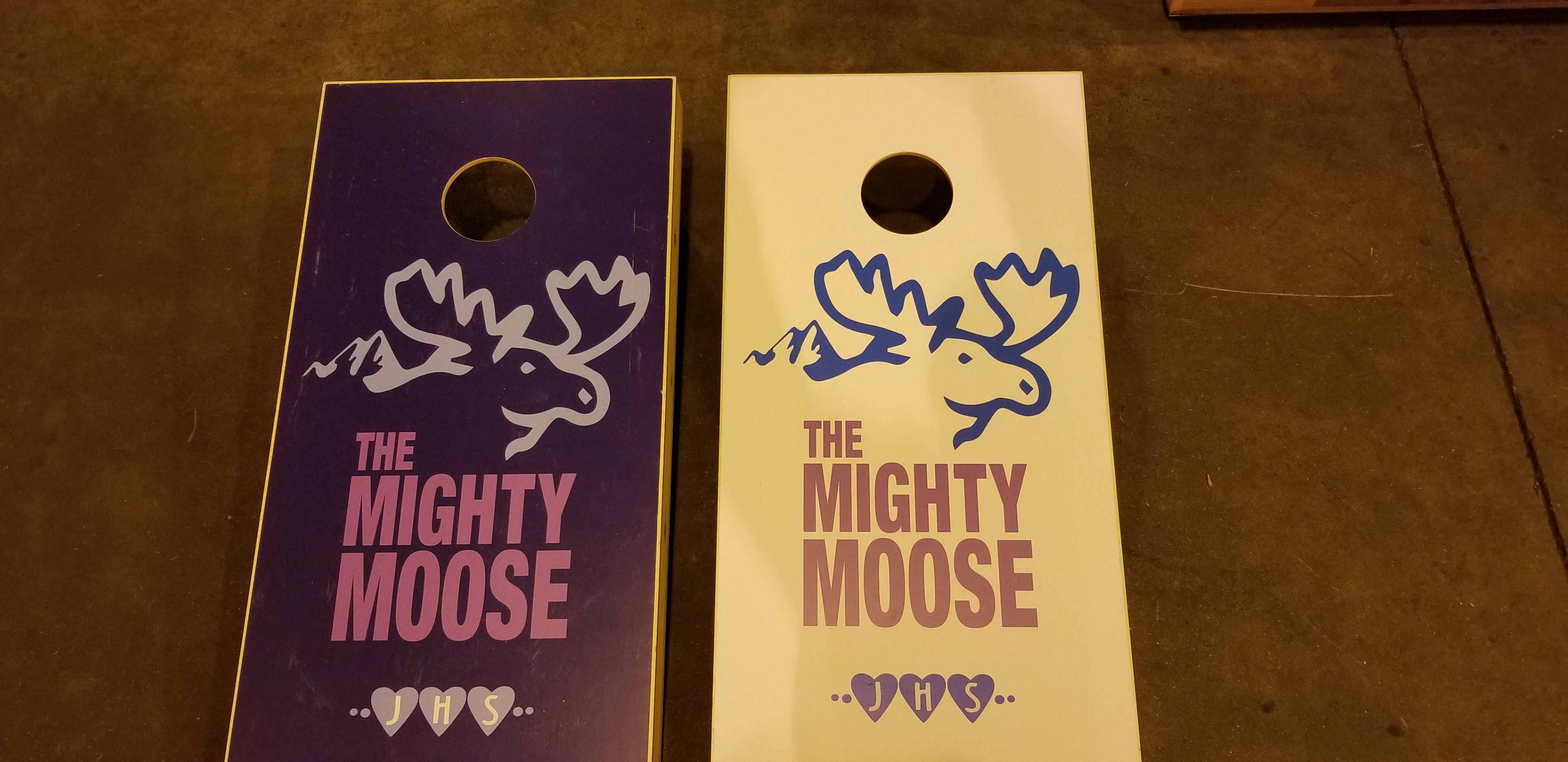 Mighty Moose corn hole board finals