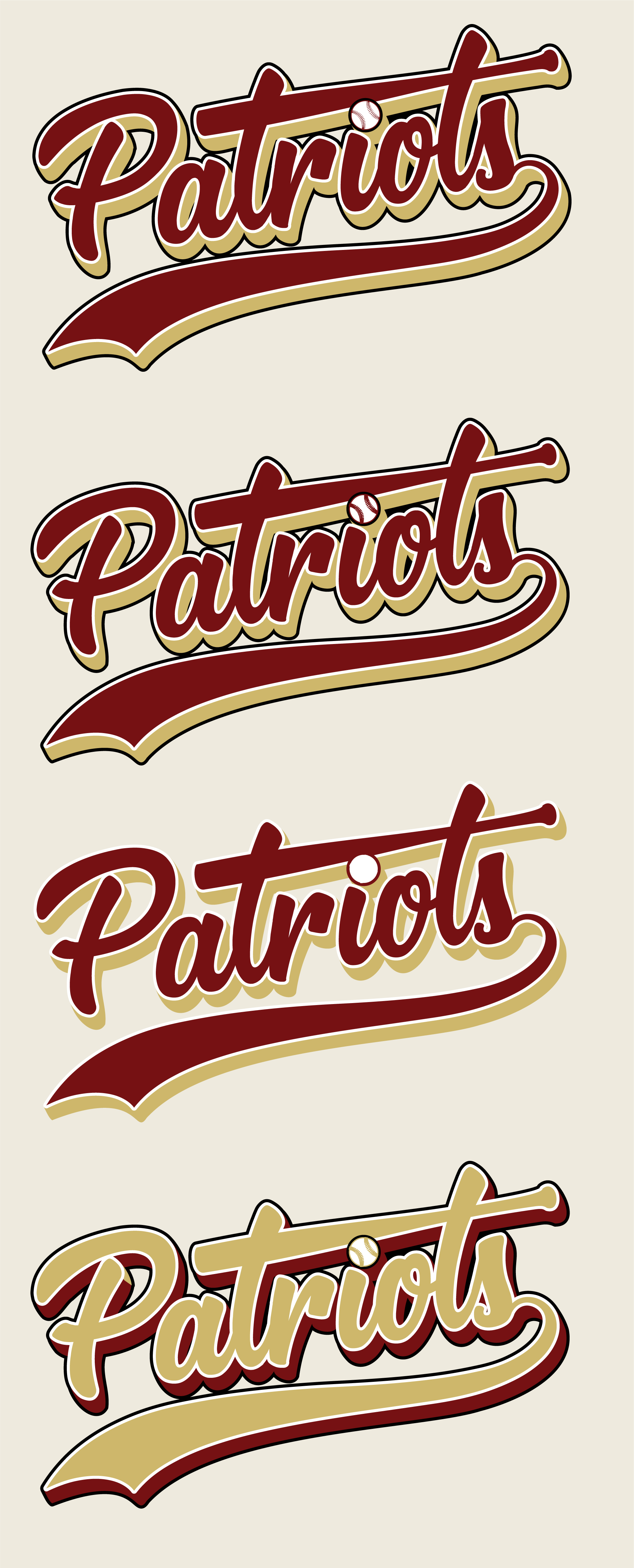 Concord-Carlisle youth baseball logo final versions for uniforms