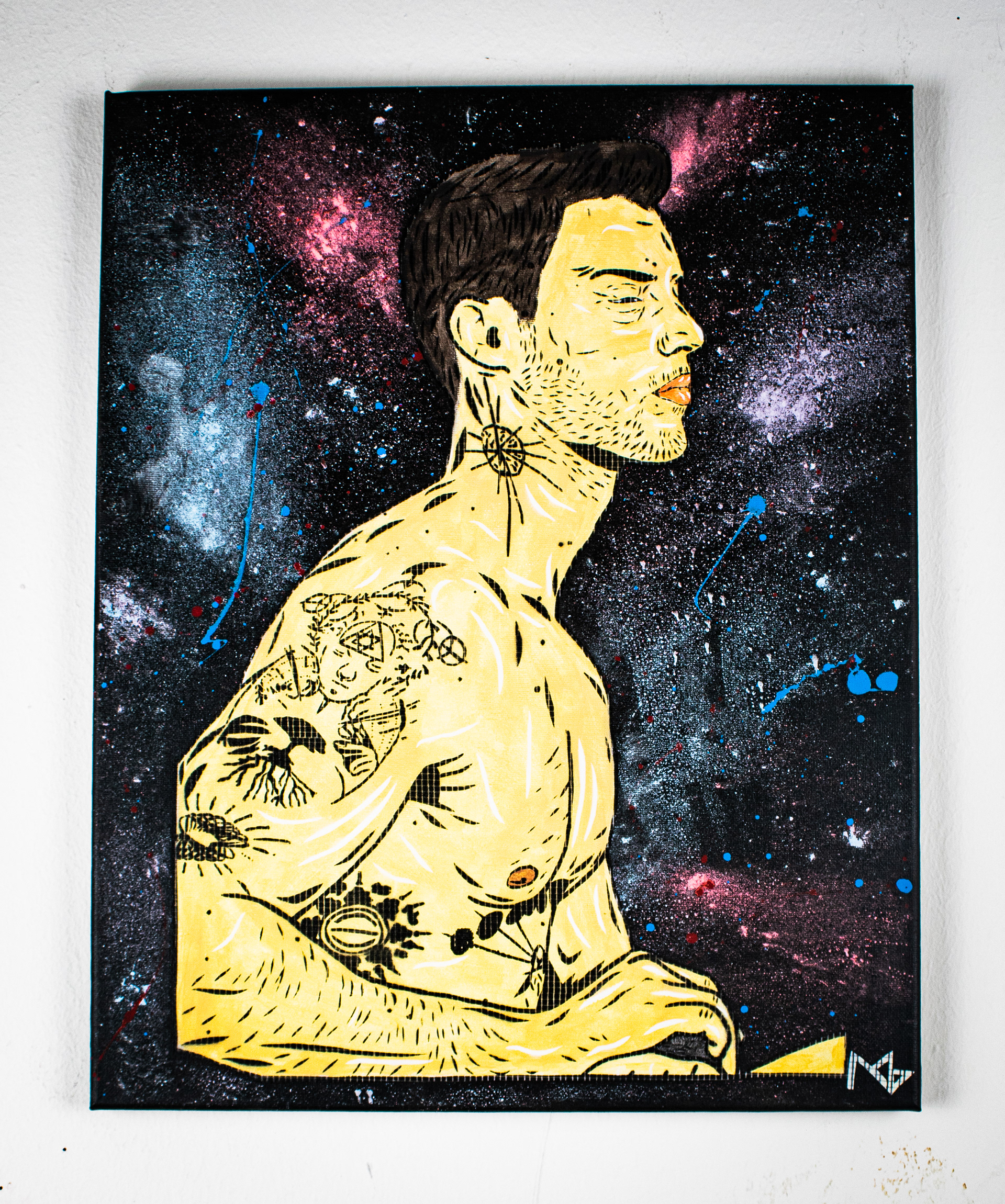 Robert Barta, 50x40 canvas, acrylic spray, chalk