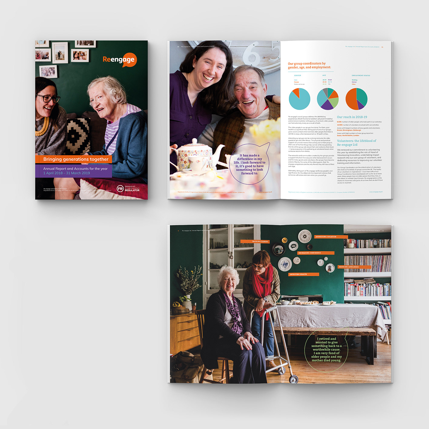 Annual report and financial review for Re-Engage, the charity devoted to tackling social isolation in the elderly, 2018-19