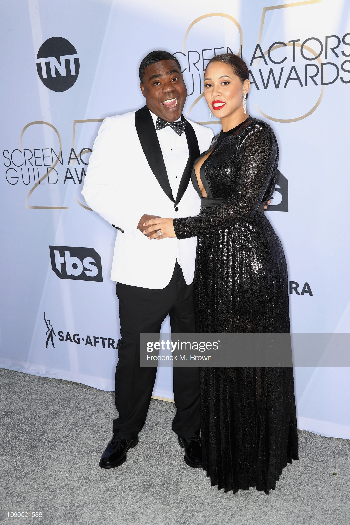 LOS ANGELES, CA - JANUARY 27:  Tracy Morgan (L) and his wife Megan Wollover attend the 25th Annual Screen Actors Guild Awards at The Shrine Auditorium on January 27, 2019 in Los Angeles, California. 480695  (Photo by Frederick M. Brown/Getty Images for Turner)