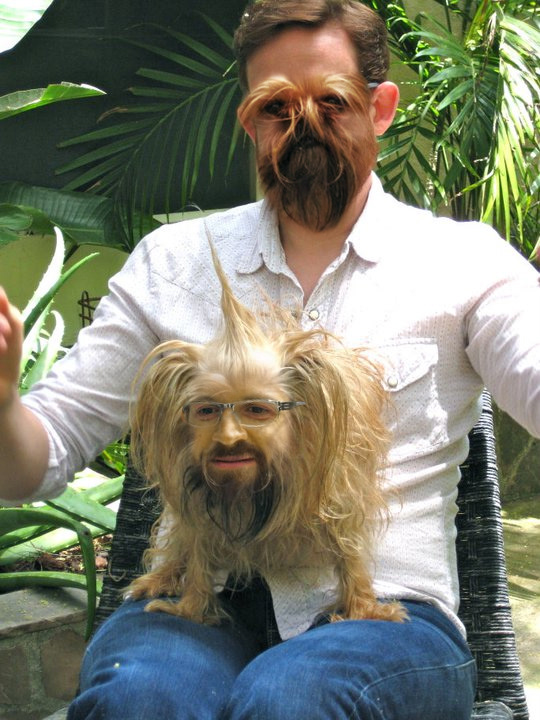 Matt has a beard and a dog