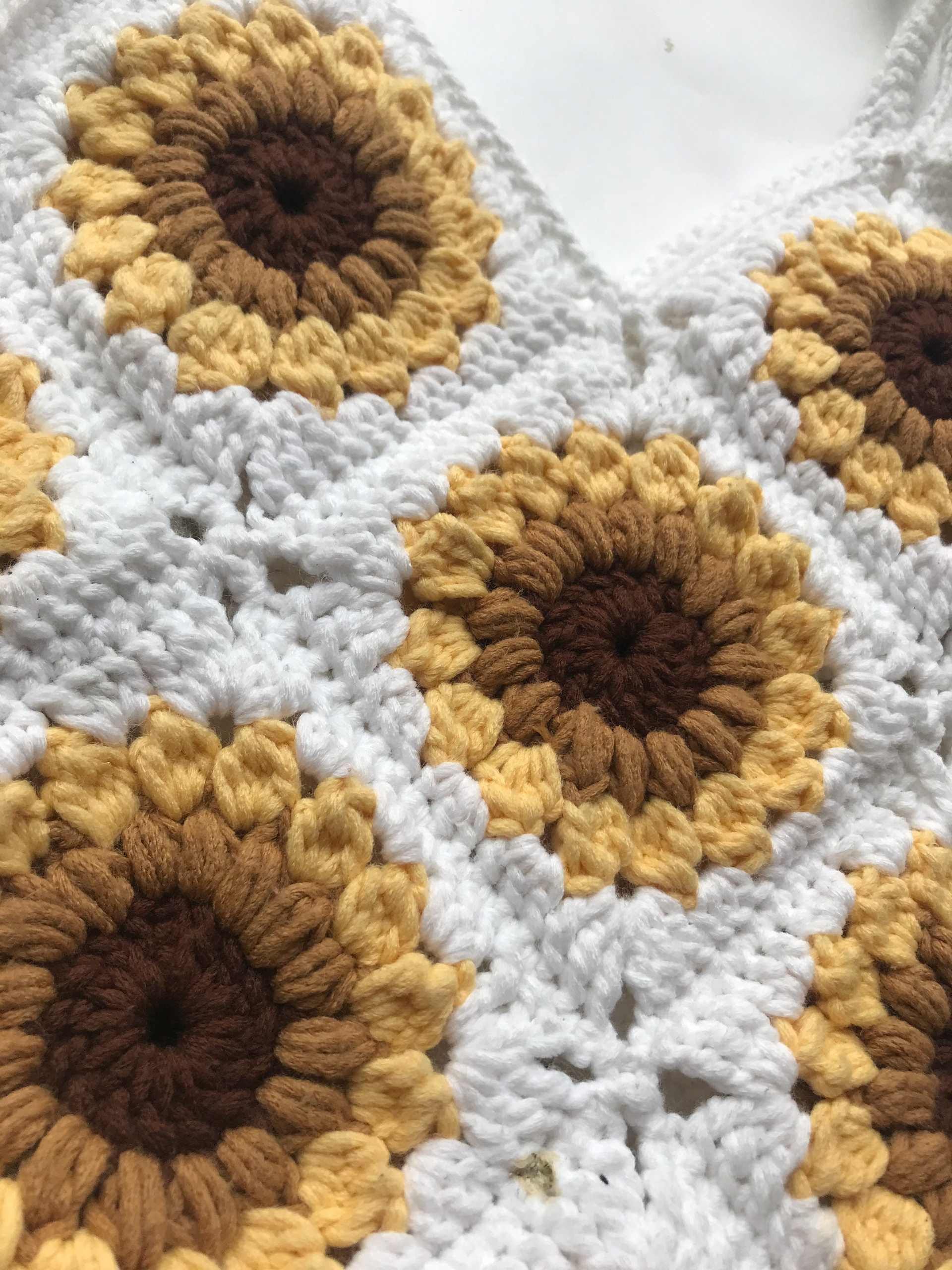 Crochet Sunflower Bag WIP