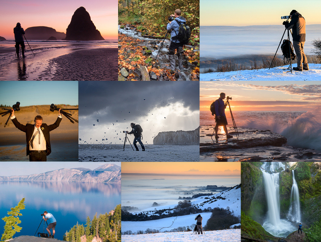 Portraits of Nick Dautlich doing his thing as a landscape photographer