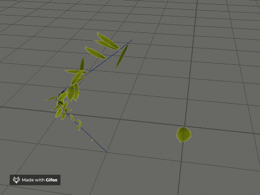 the generated leaves along the curve.