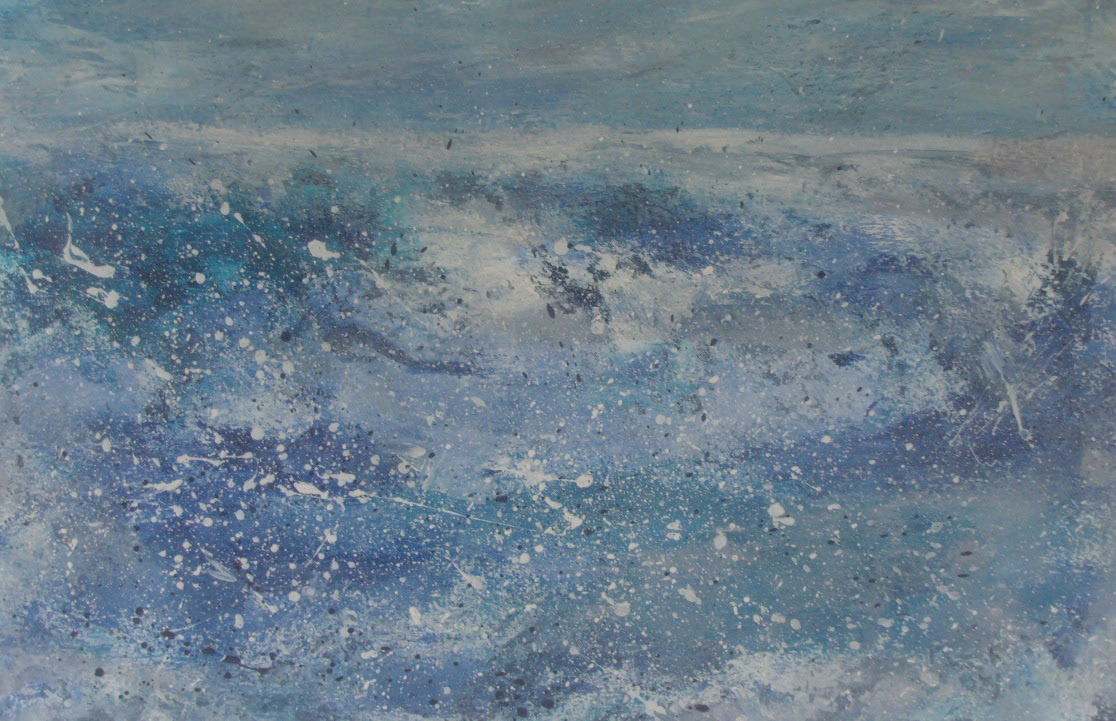 Late Spring Sunshine and the Curlews Call - Mixed media on canvas - 22cms x 30cms