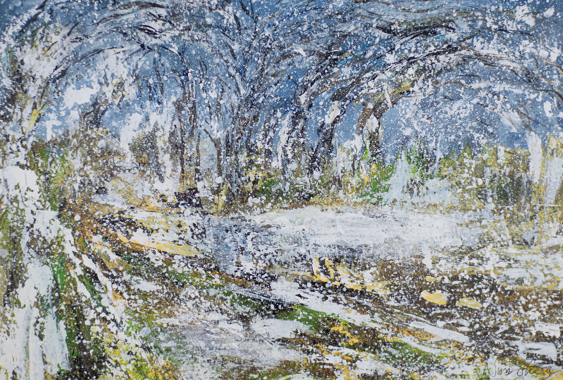 The Path Through The Woods - Mixed media on paper – 22cms x 26cms