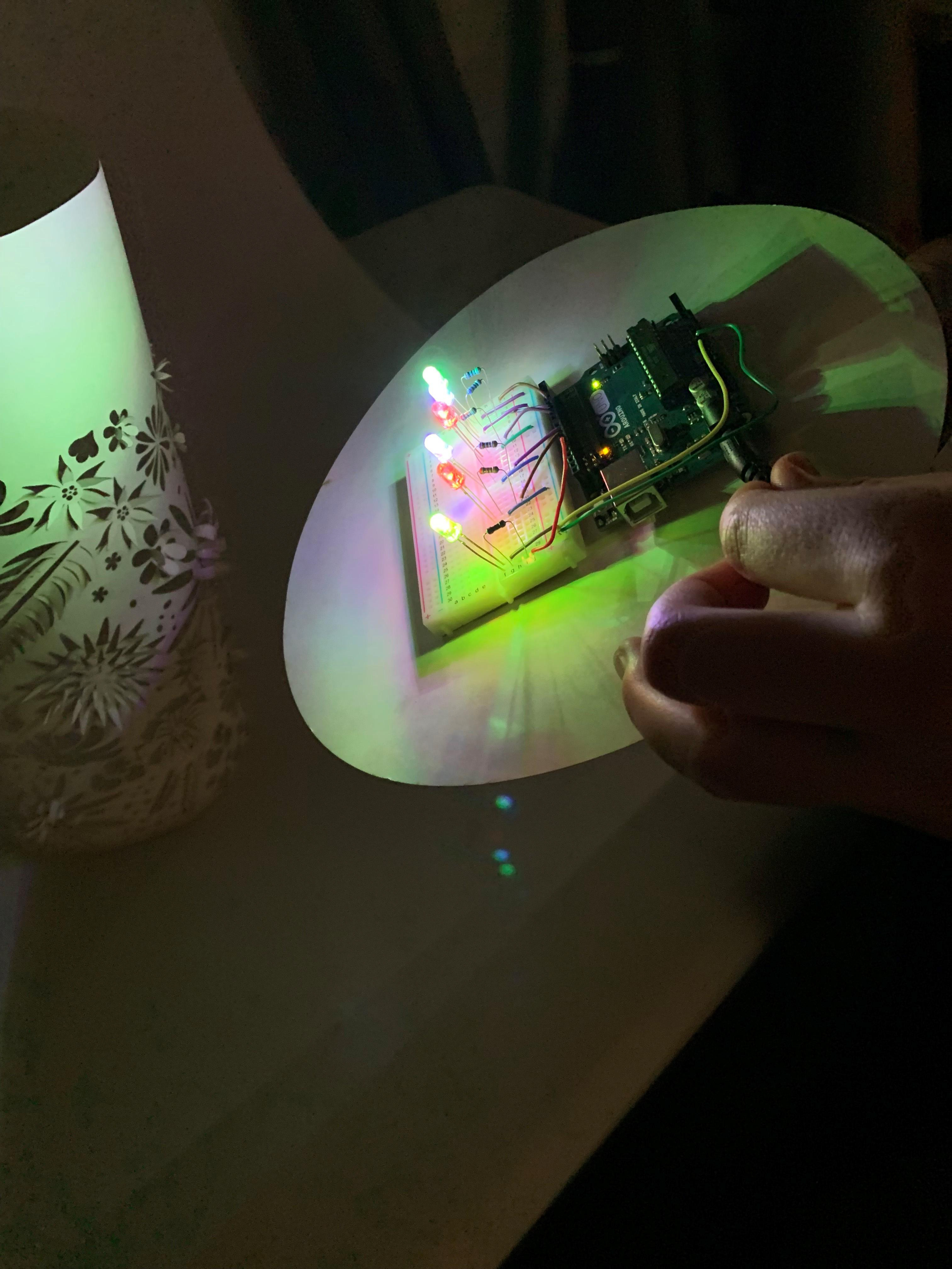 LEDs on the breadboard