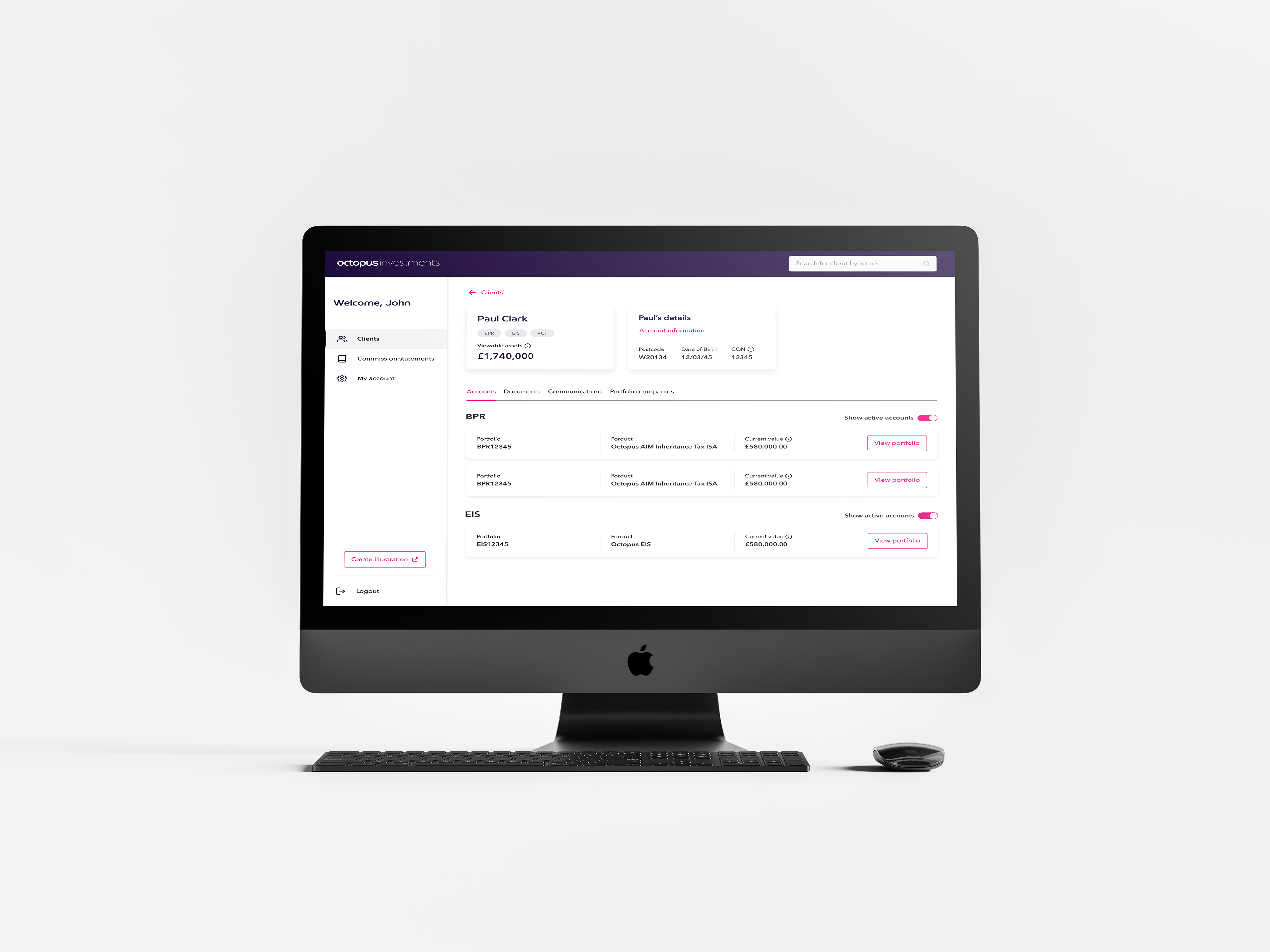 Client view
