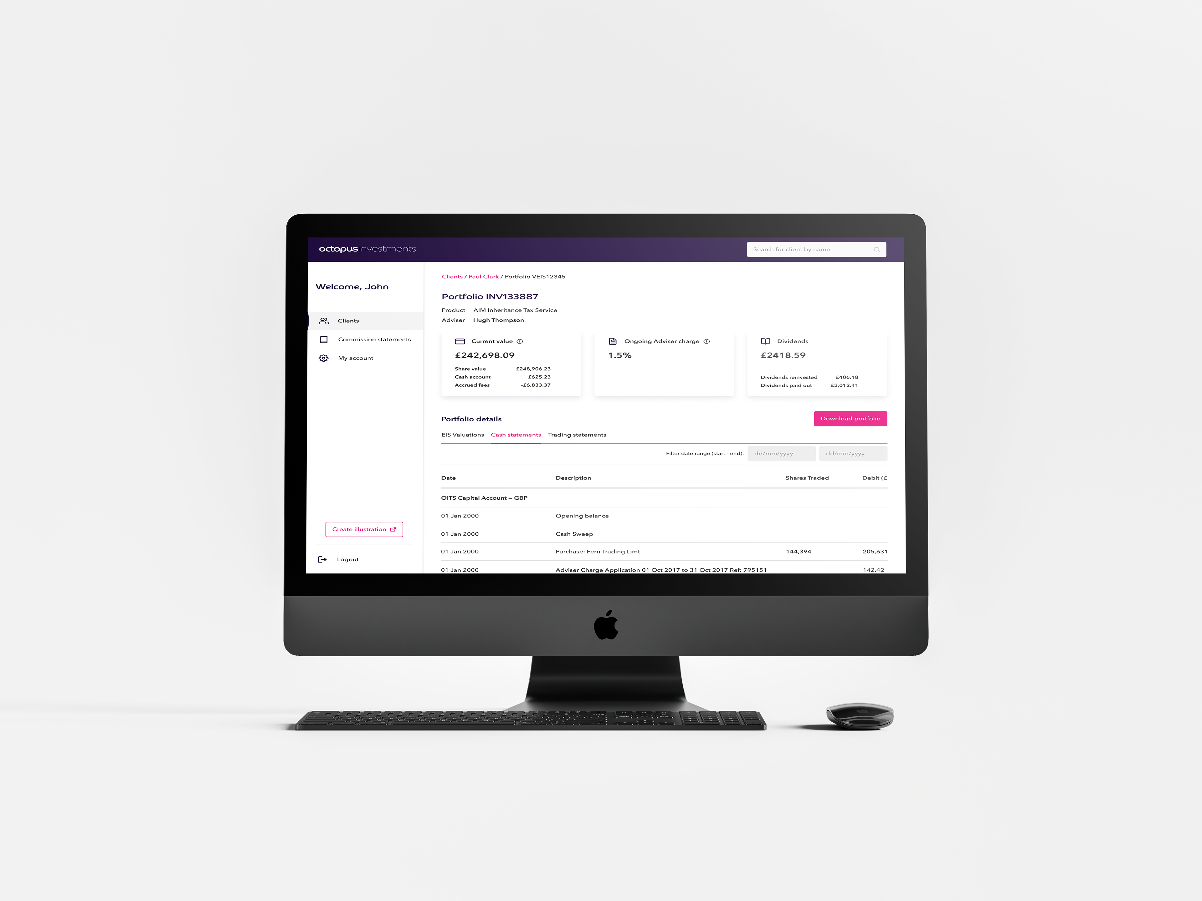 Portfolio view