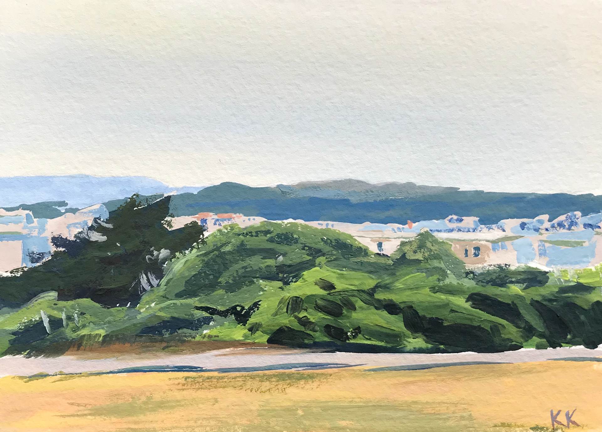 "Google Street View Plein Air Painting" - 5x7 inches