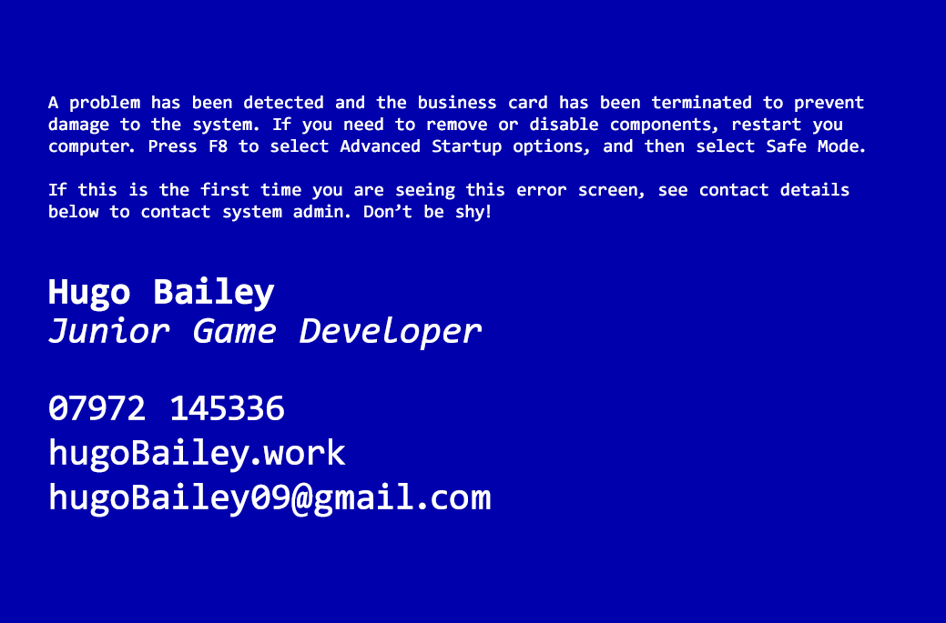 Business Card side #2