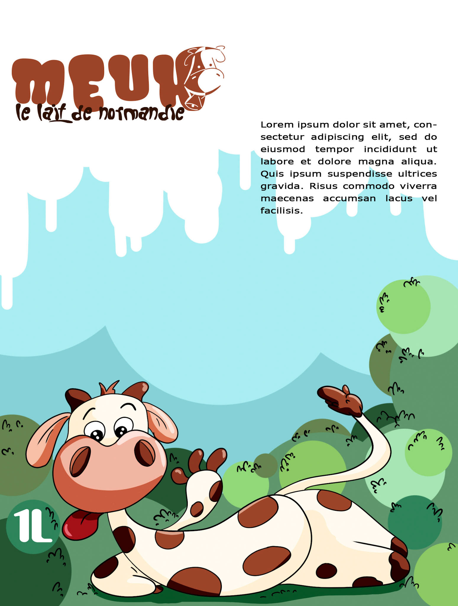 Mockup meuh le lait de normandie