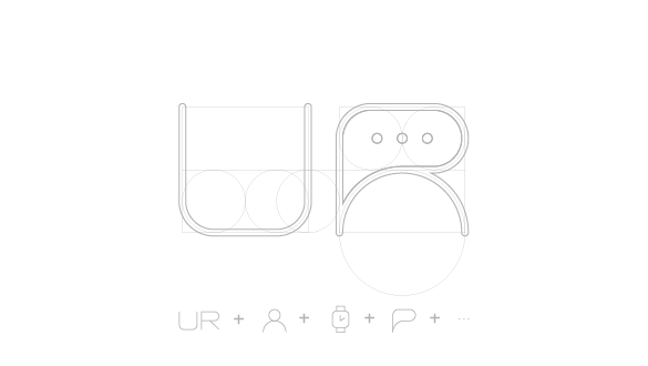 UR people smartwatch communication logo design concept