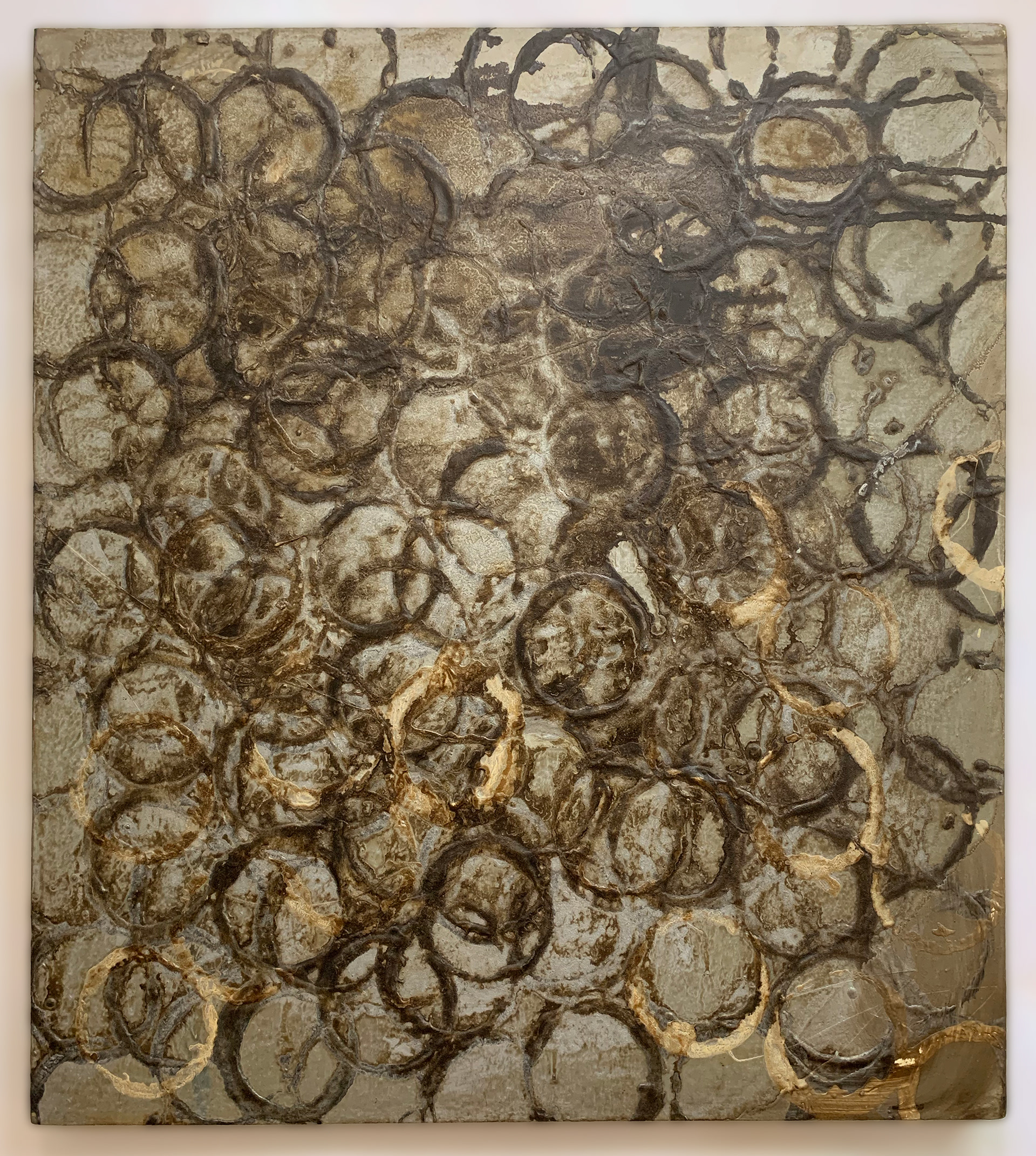You Don't Know It Wasn't There. Oil paint & Tar on Linen 30" x 30"