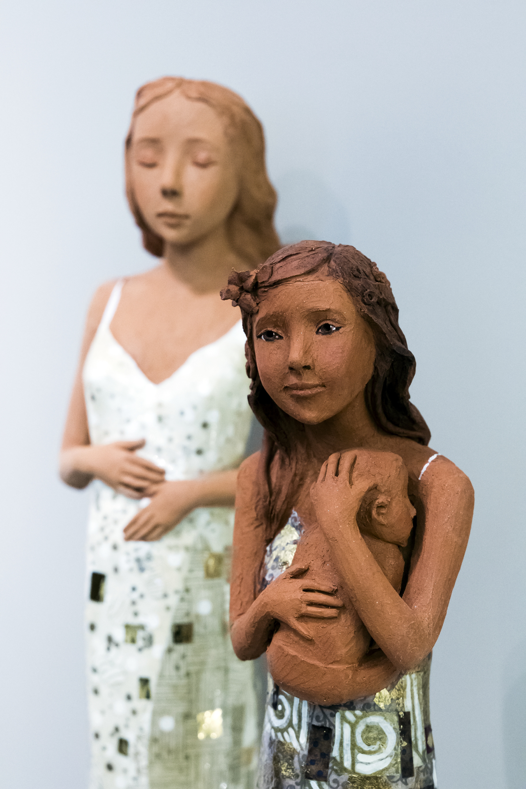 Sculptures en céramique décors papier - 1900€