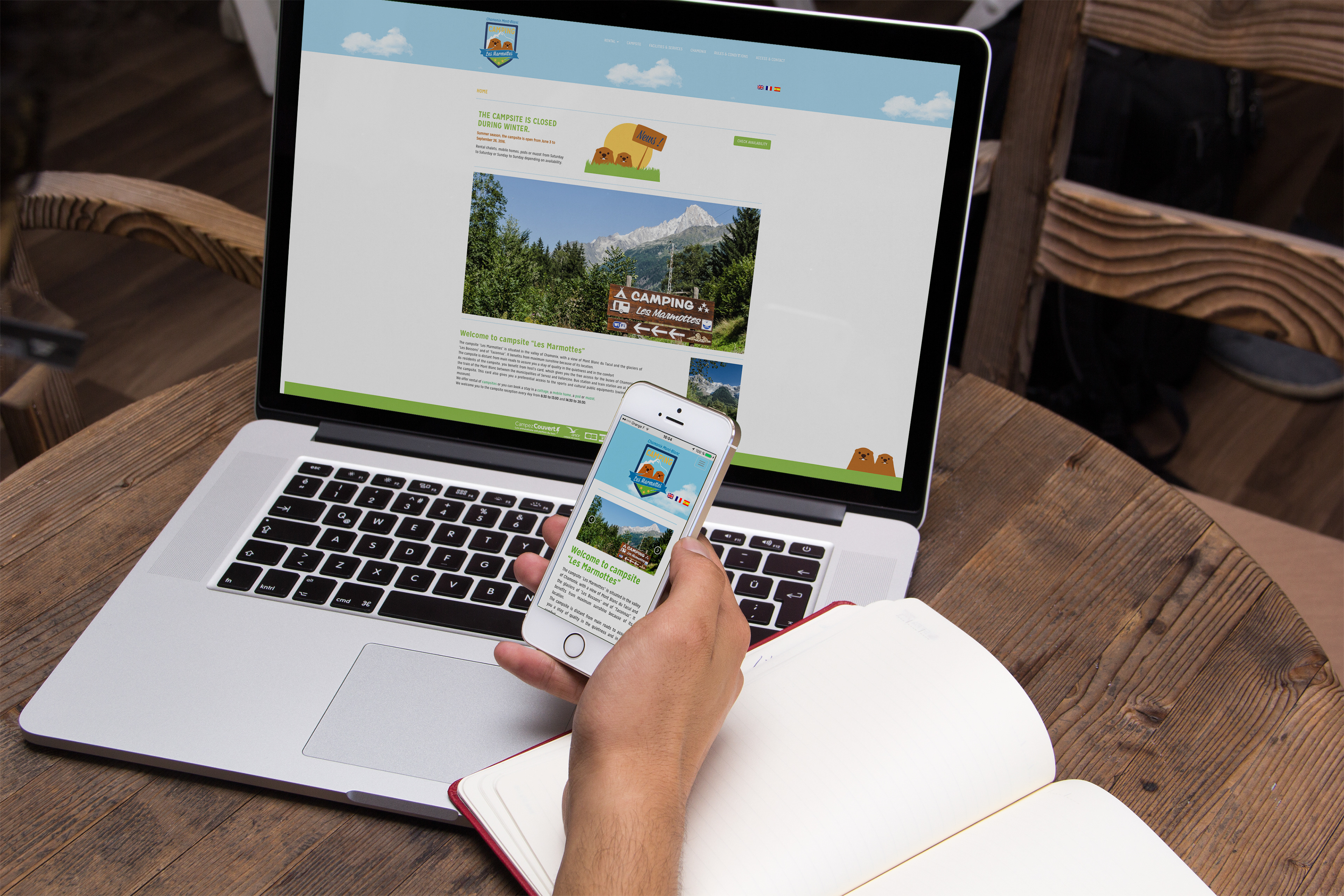 directeur, artistique, designer, graphique, graphiste, freelance, lyon, affiches, poster, flyers, brochures, print, identité, visuel, logo, communication, camping, marmottes, chamonix, mont, mont,blanc