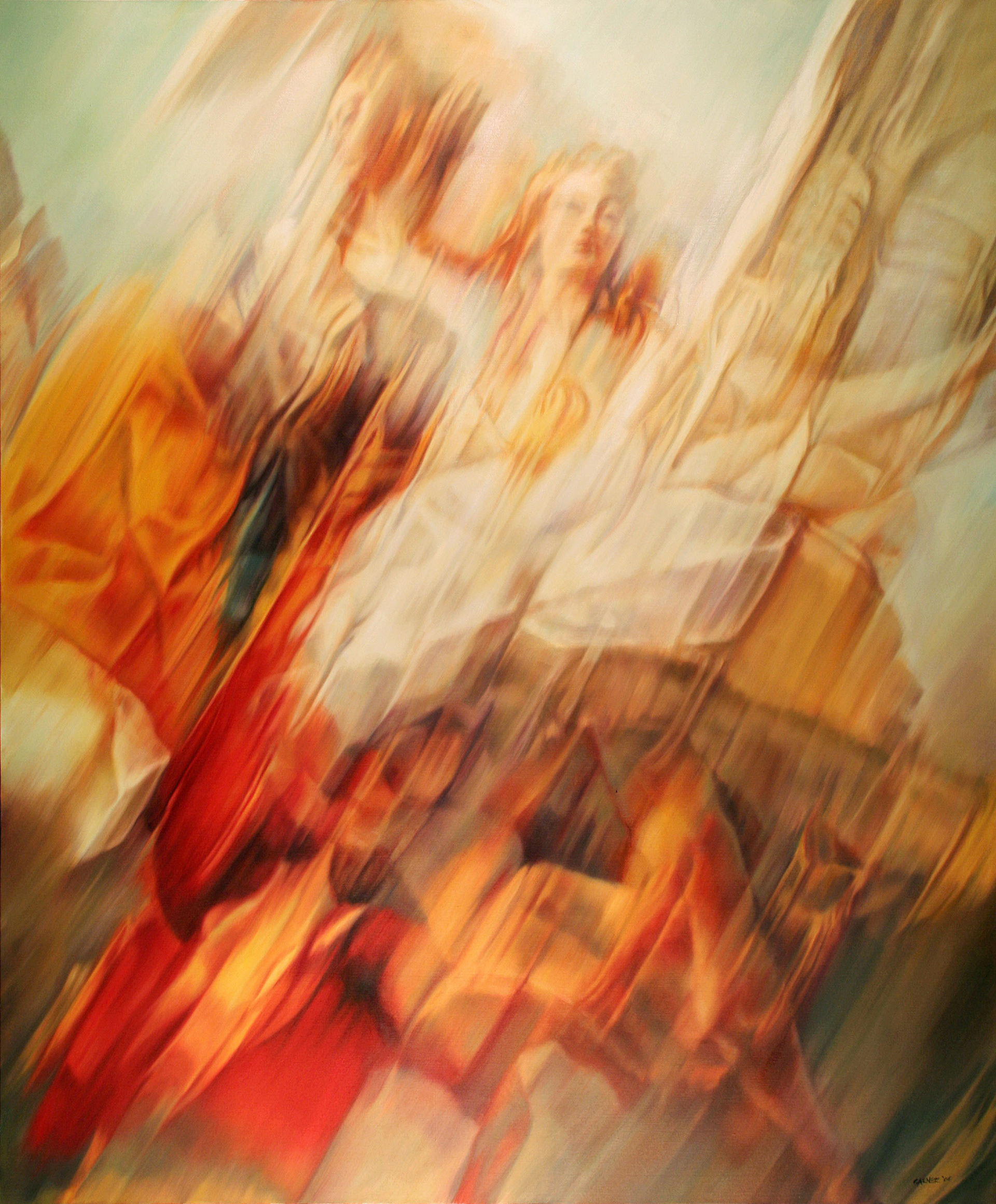Nobility and Virtue Striking Down Ignorance (after Tiepolo) 2006, oil on canvas, 60 X 72" Sold