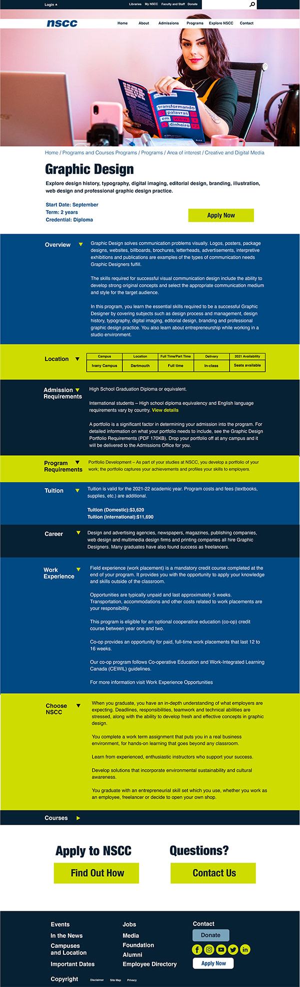 MoeSangster | Graphic Design - NSCC Redesign | Concept