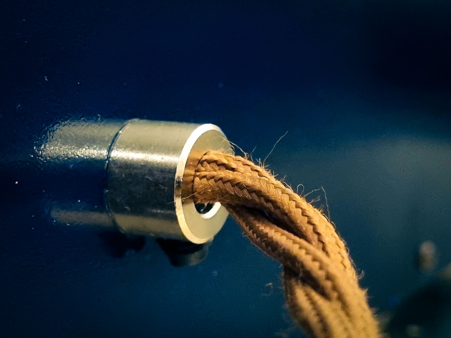 Chrome cord grips with vintage braided cable