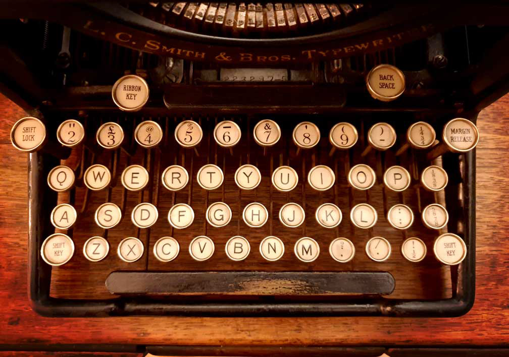 Vintage typewriter keys