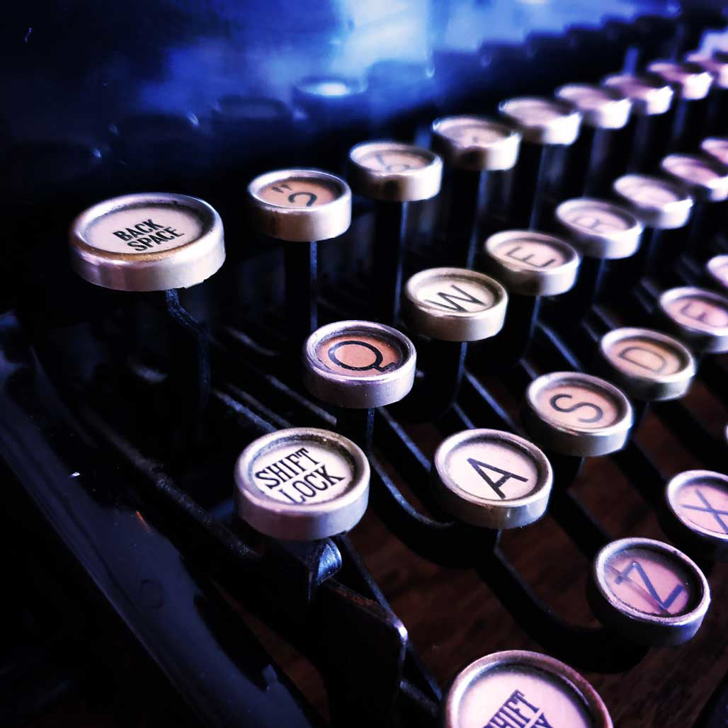 Vintage typewriter keys