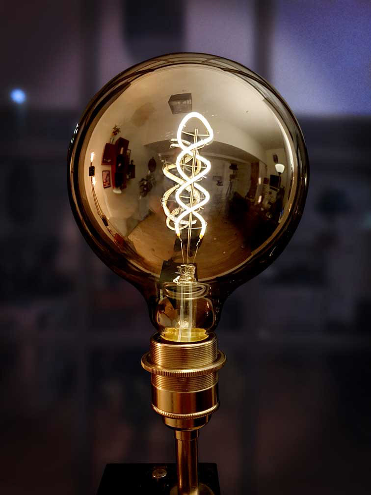 Vintage globe bulb with spiral filament
