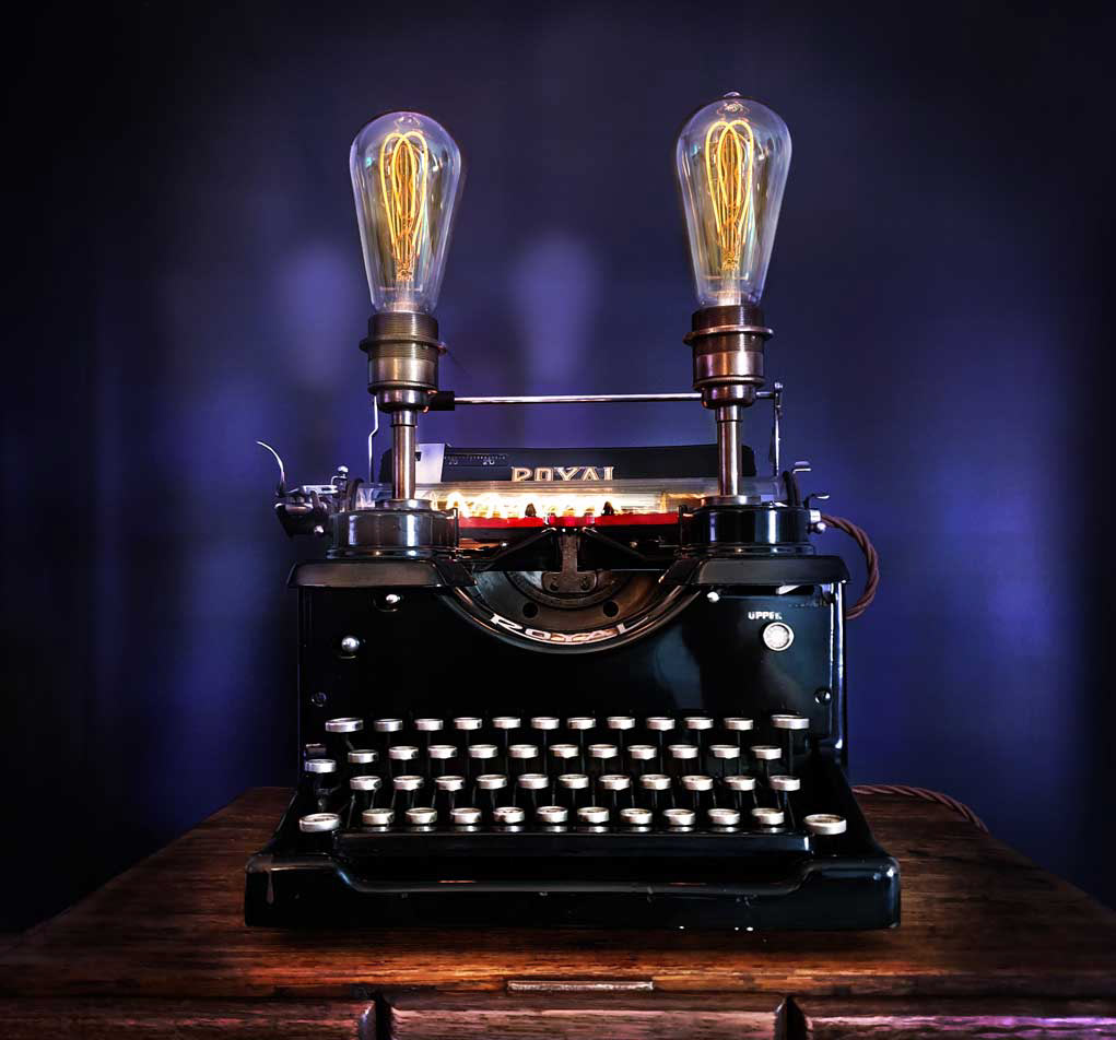 Upcycled Rare Vintage 1920's Typewriter Steampunk Lamp