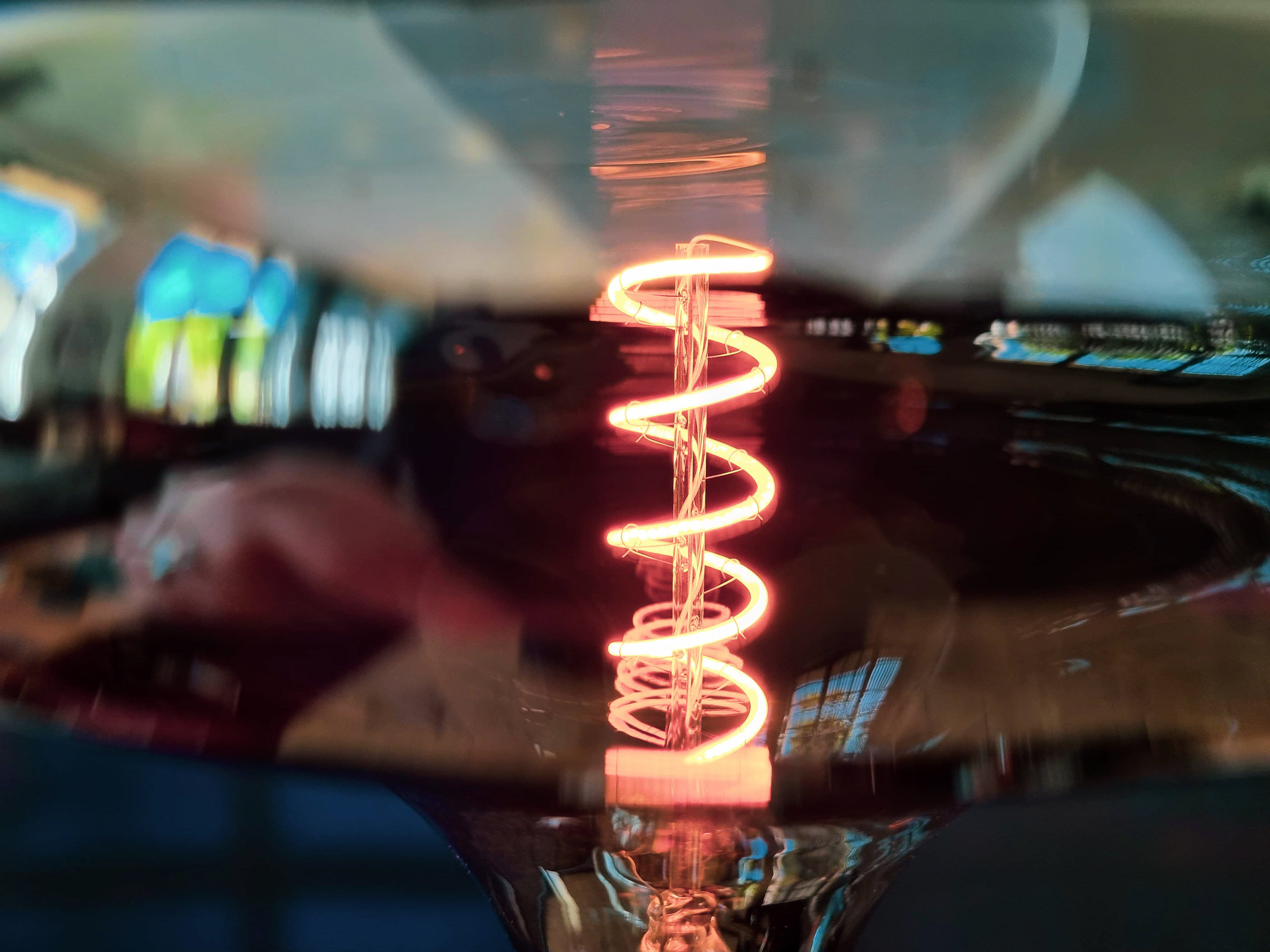 Spiral filament producing a lovely warm glow