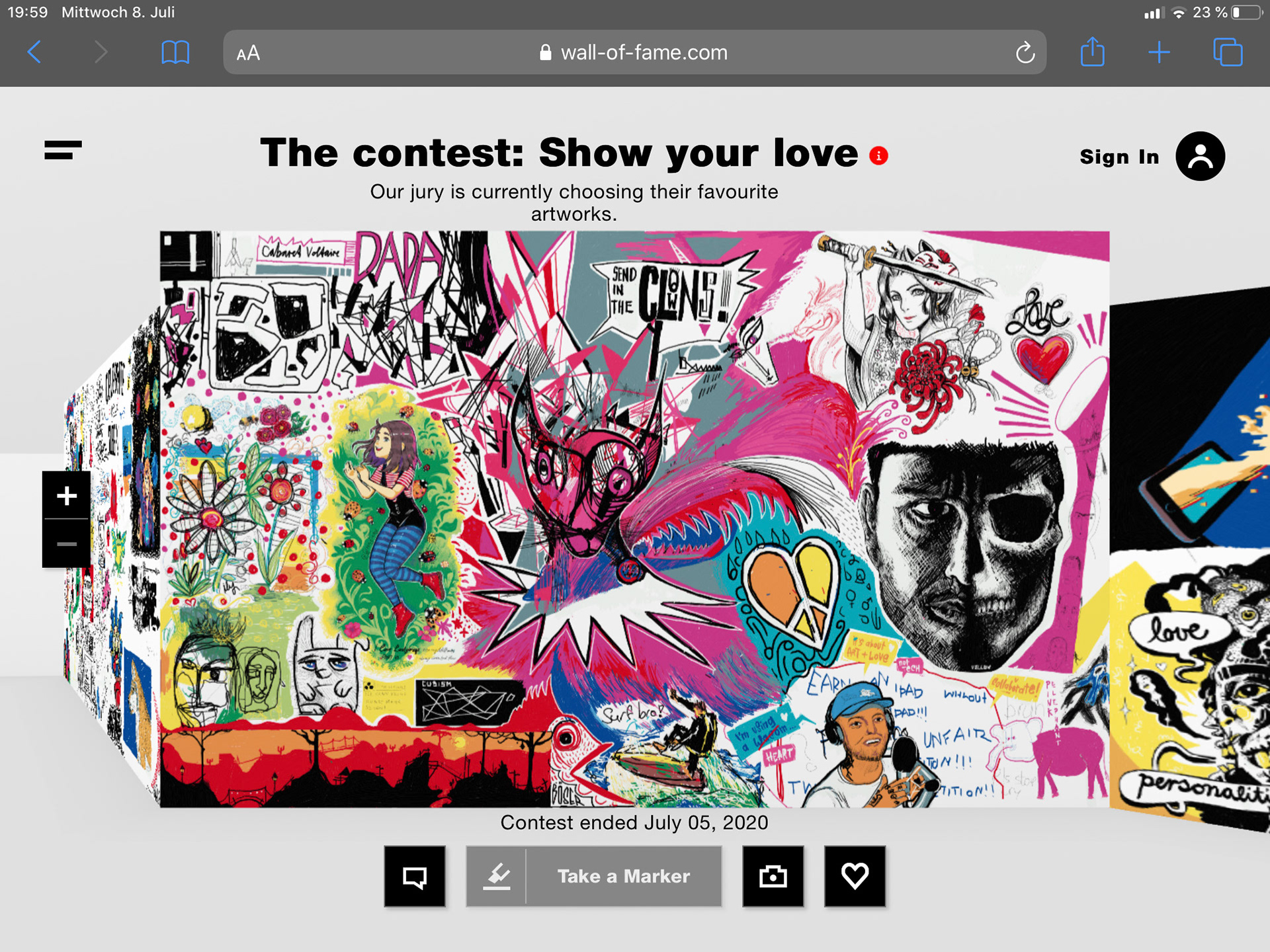 Screenshot Wall of Fame - View of a street art wall of various artists