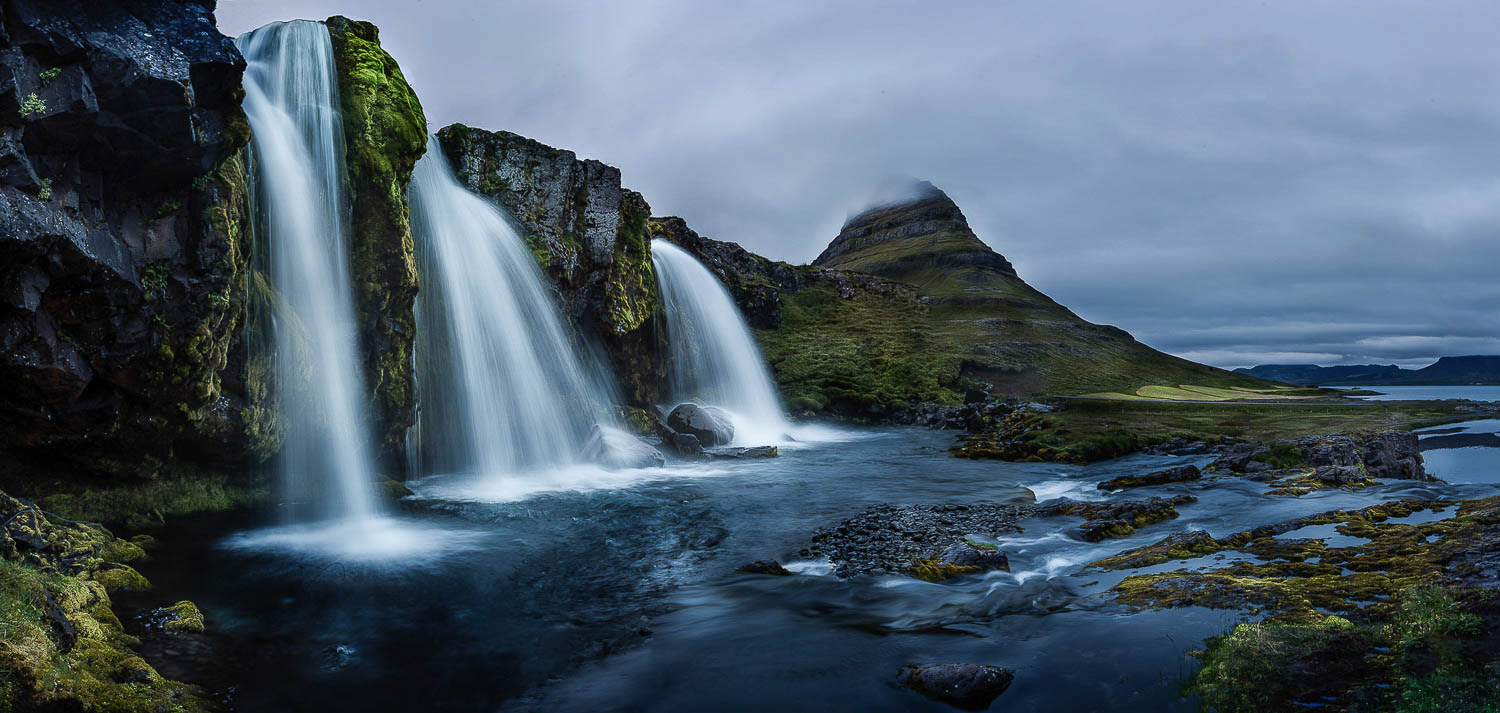 Kirkjufellsfoss Waterfall and Kirkjufell, Iceland