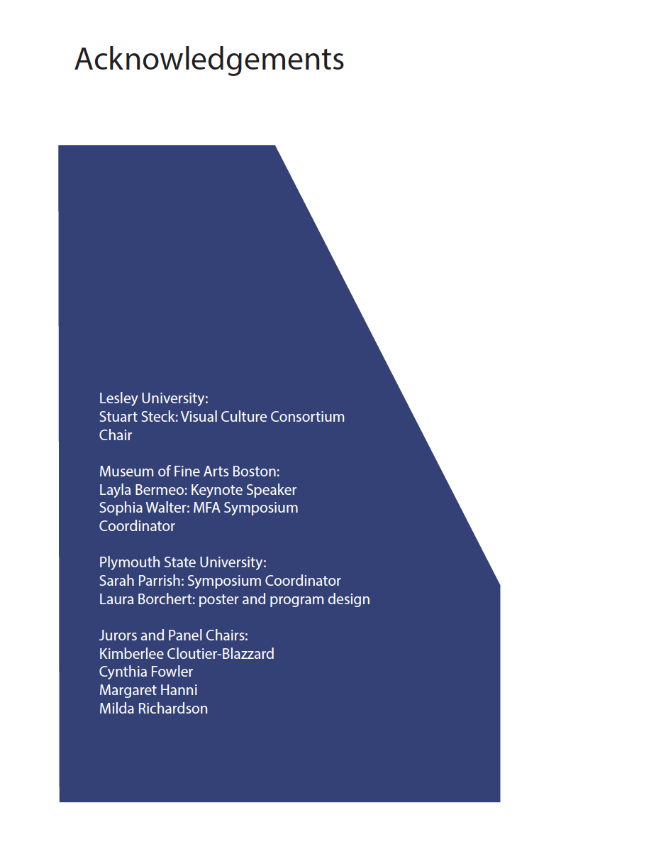 Museum of Fine Art's 11th annual undergraduate Art History Symposium 2019 program (acknowledgements)