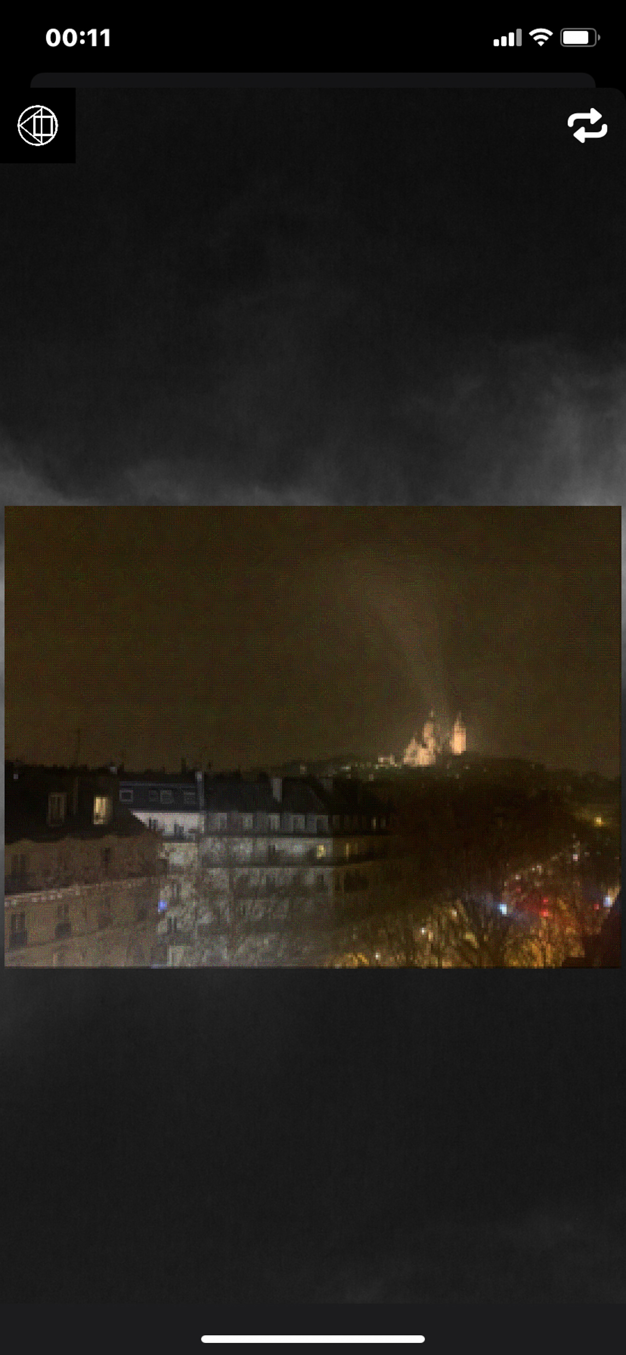 Sample photo of Paris manipulated by the image processor