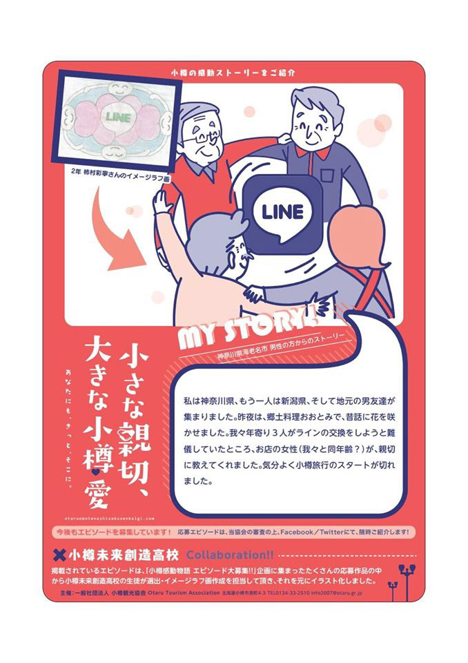 Hirono Rio Illustration 小樽観光協会 小樽おもてなし作戦会議 ポスター Hirono Rio Illustration 小樽観光協会 小樽おもてなし作戦会議 ポスター