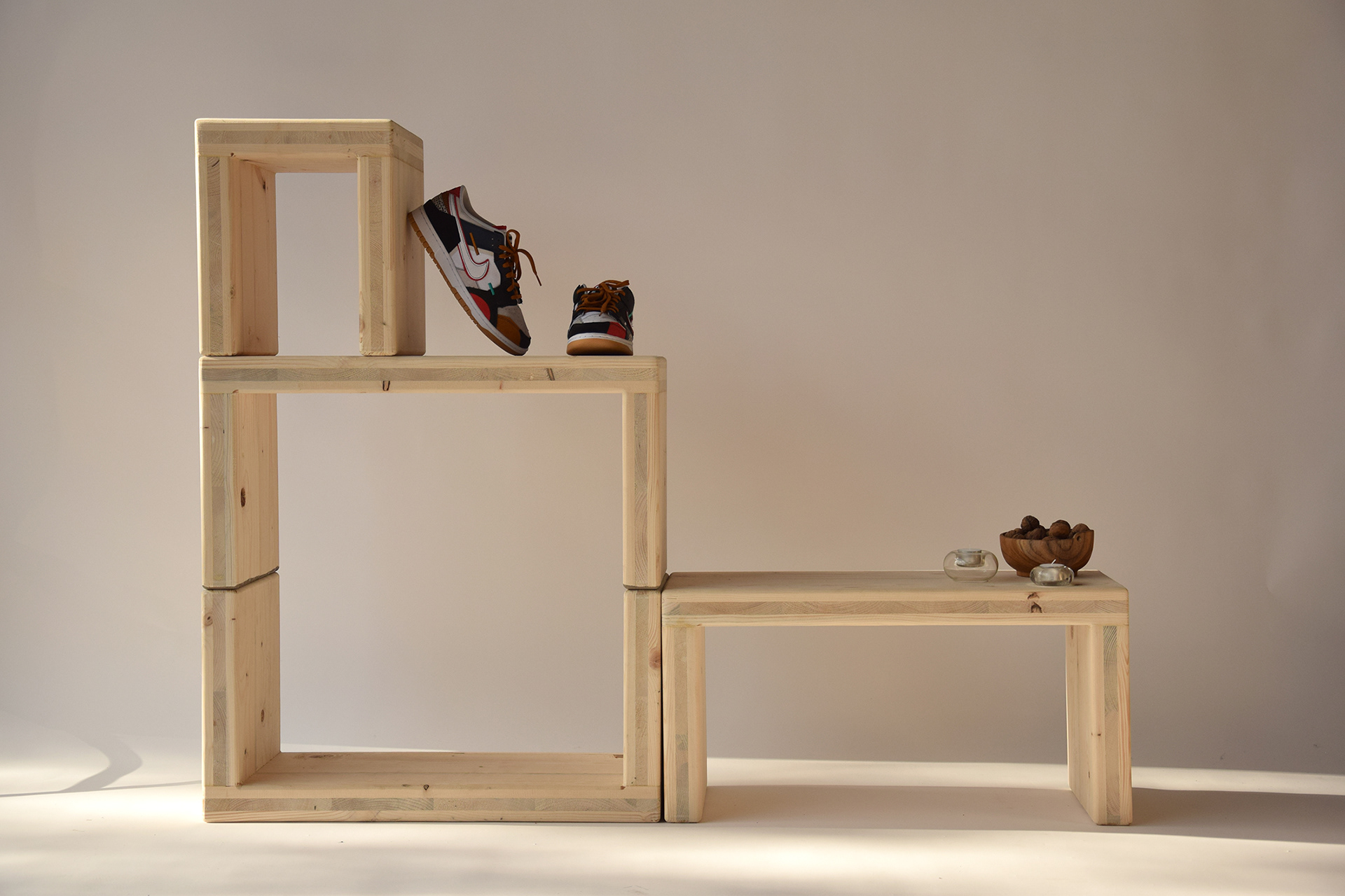 Up to U, modular shelving system