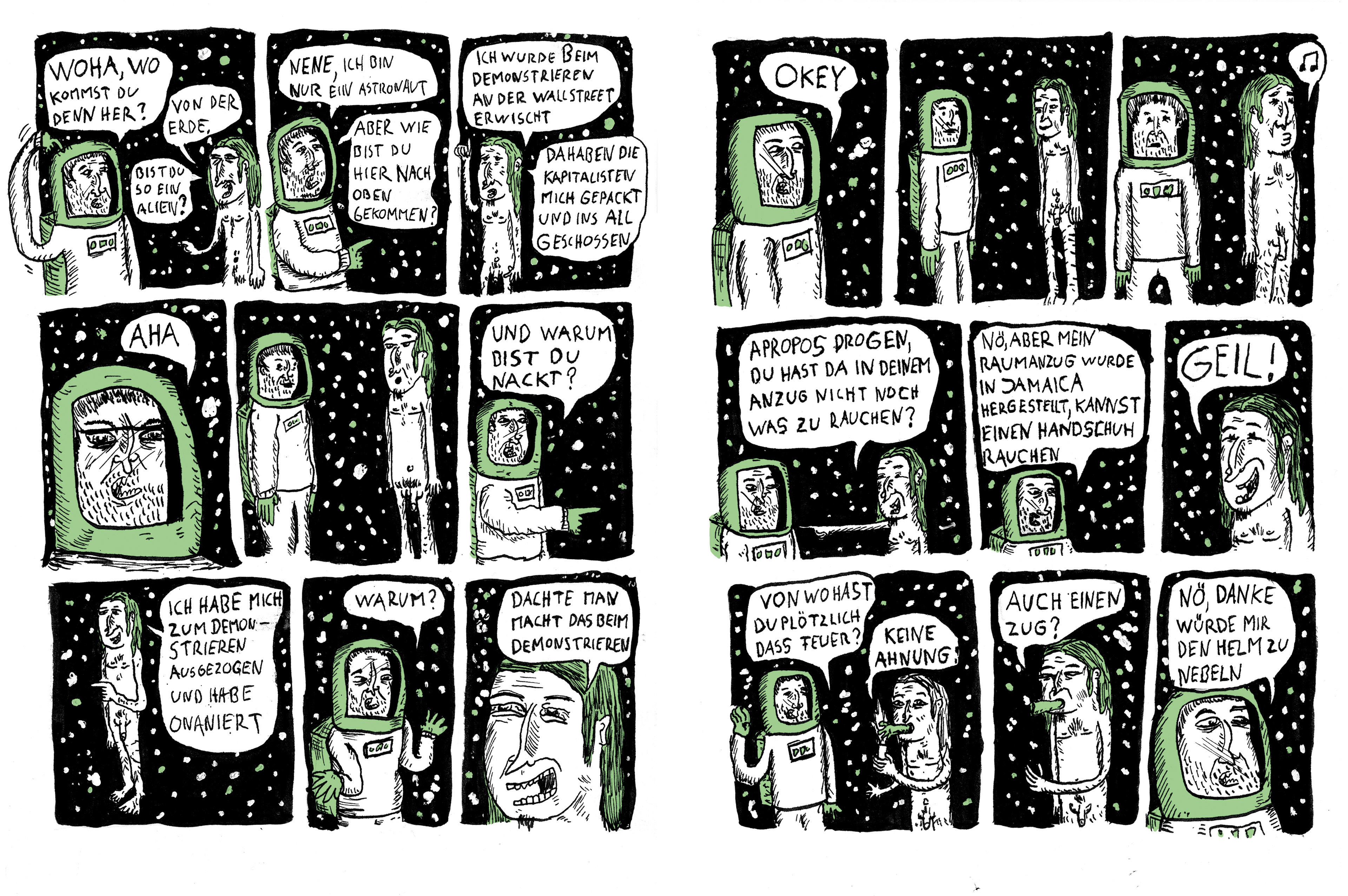 Kosmos Vertikal Kosmos comic siebdruck fanzine inhalt