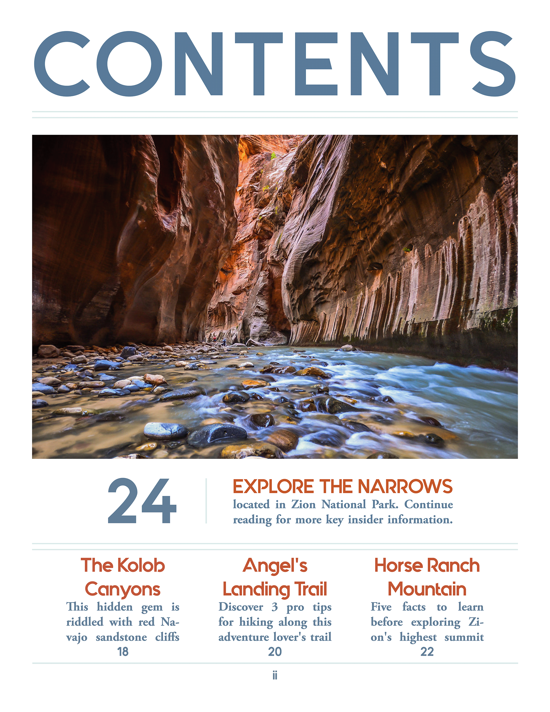 Contents page design