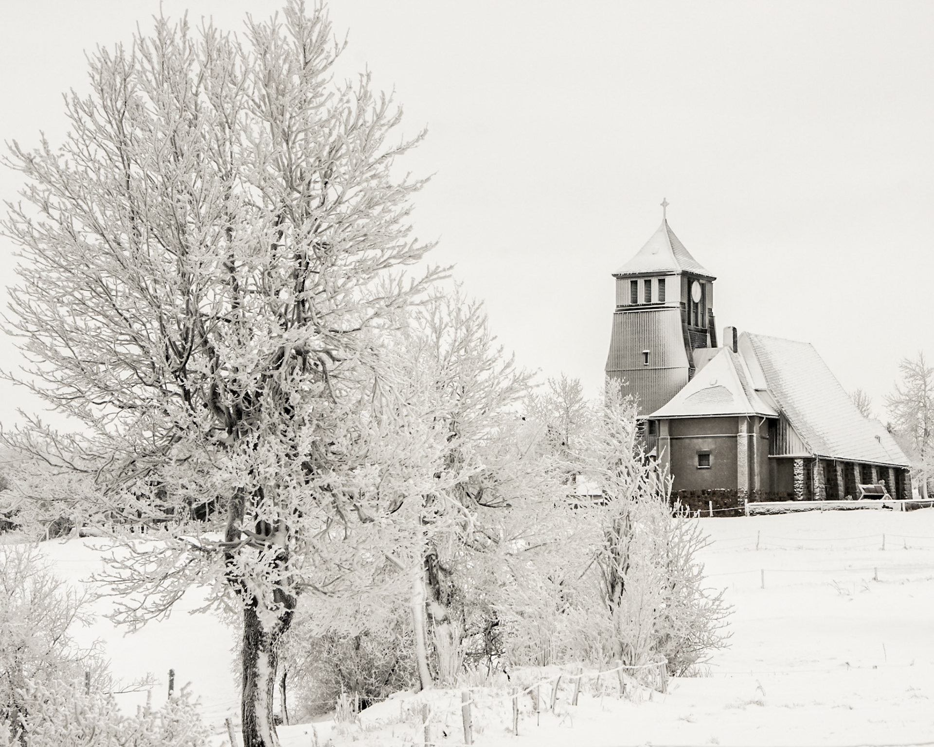 Winterlandschaft in der Nähe von Dresden