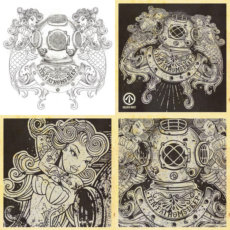 Custom garment print illustrations
