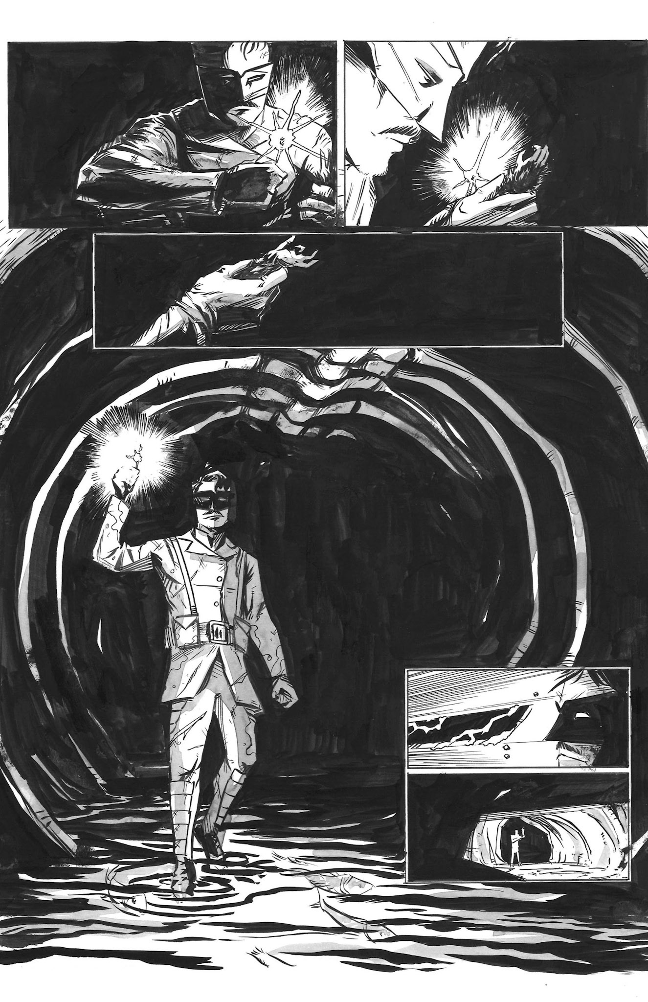 Wolverton Comic Page Whale– Ink and Digital art by Derek Rodenbeck derekro