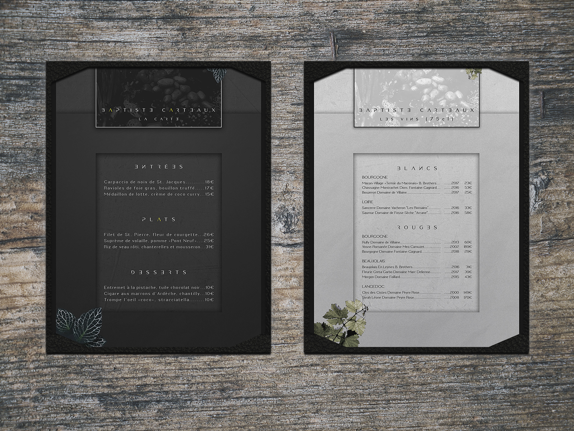 Menu de restaurant