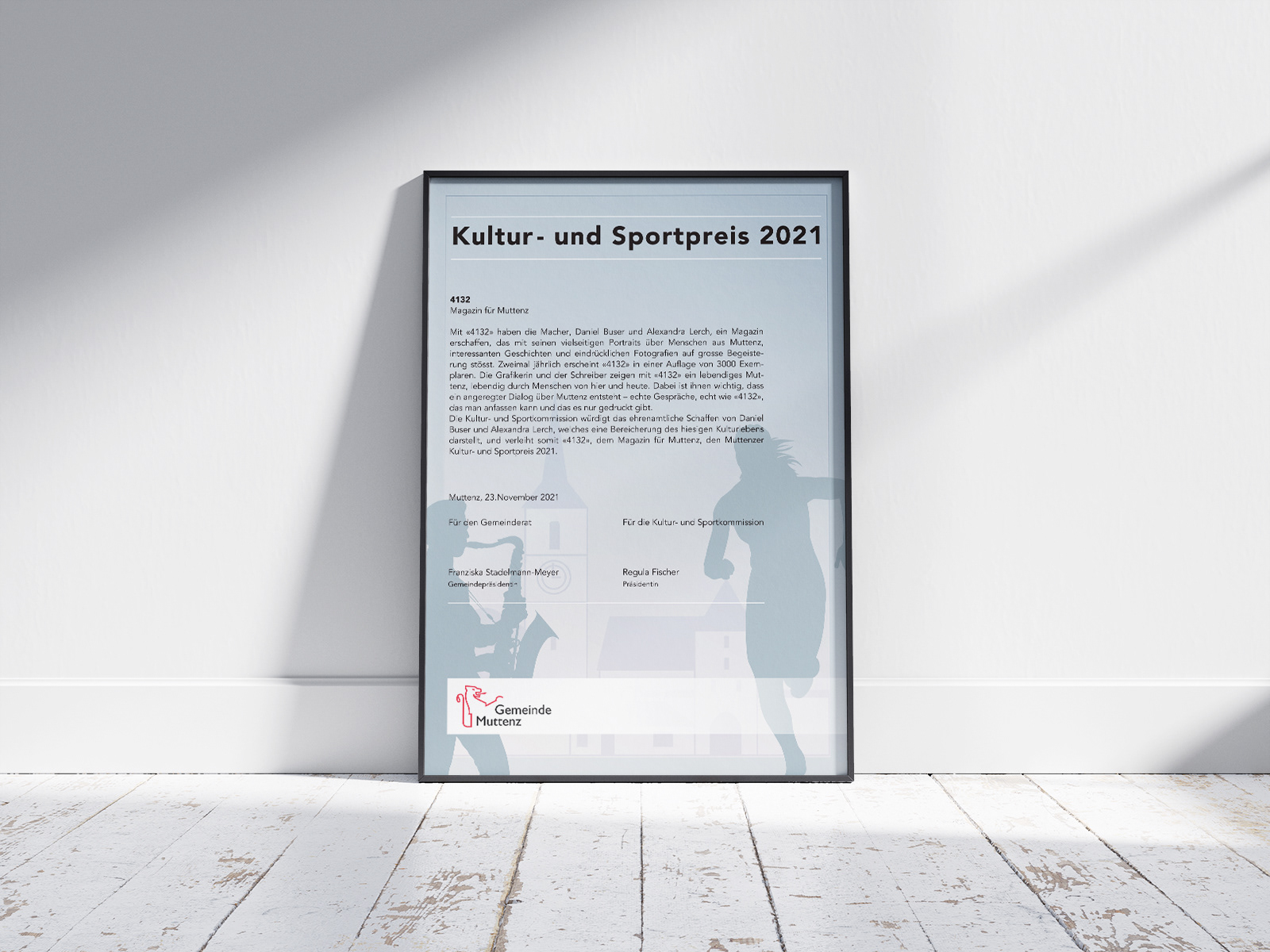 Urkunde Kultur- und Sportpreis