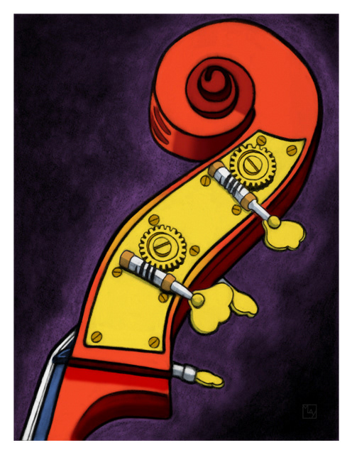 Bass Head Scroll painting (acylic)