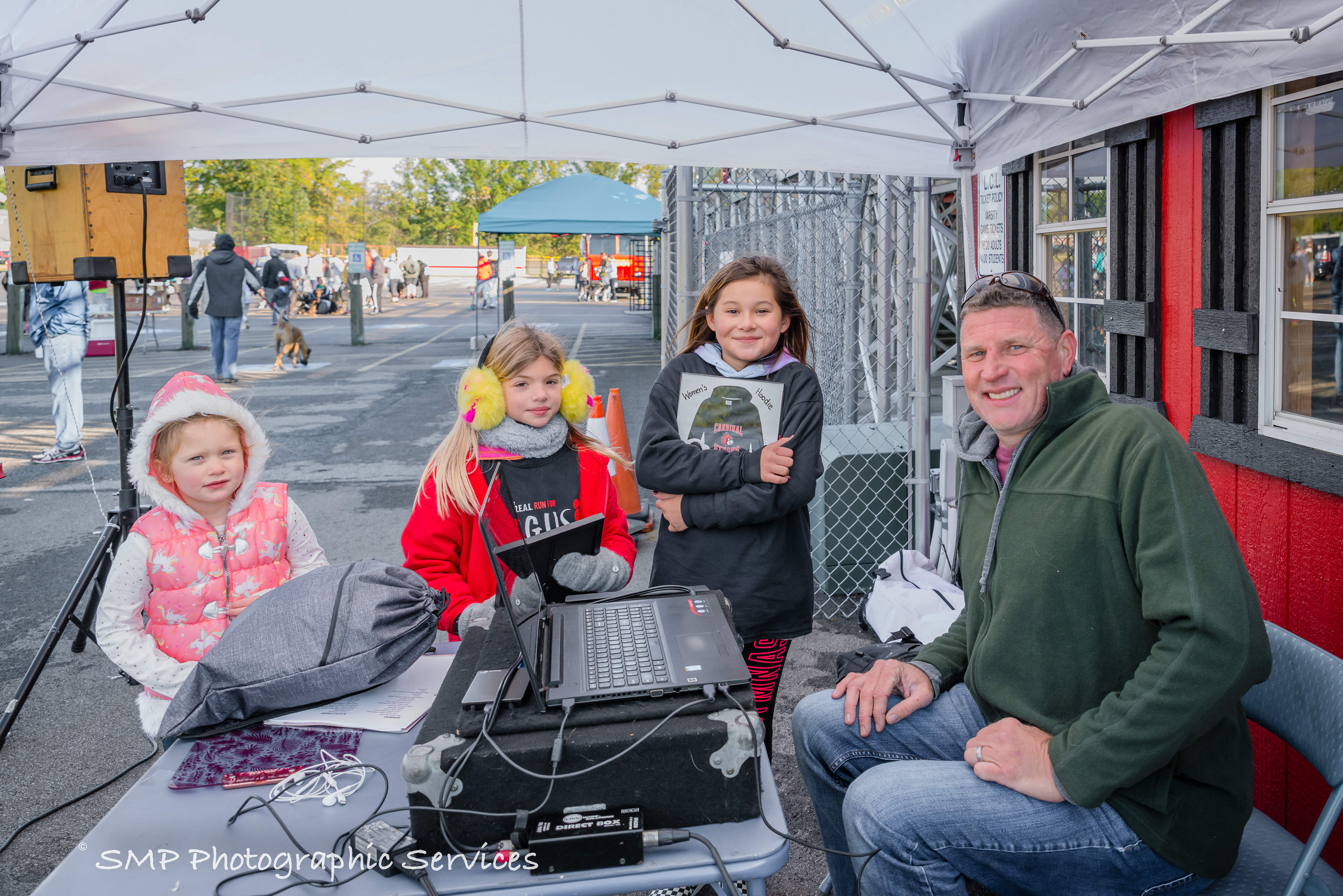 Dj Superfly getting some help on music from the kids! :)